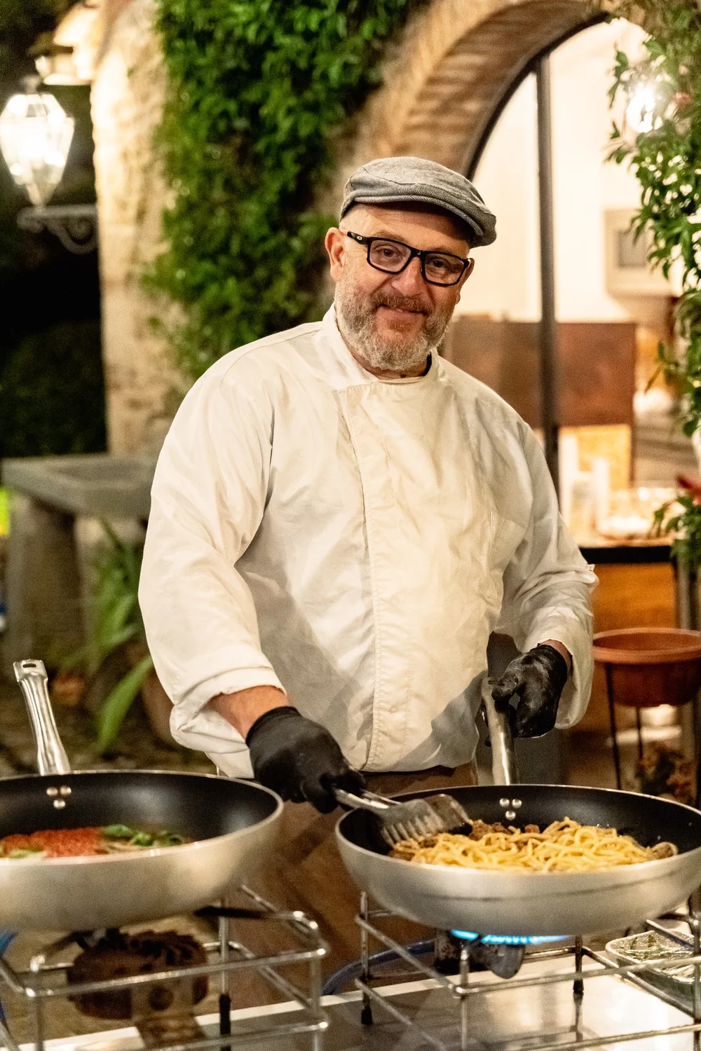 Chef durante una pasta experience